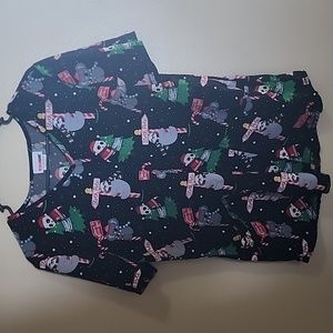 Holiday scrub top